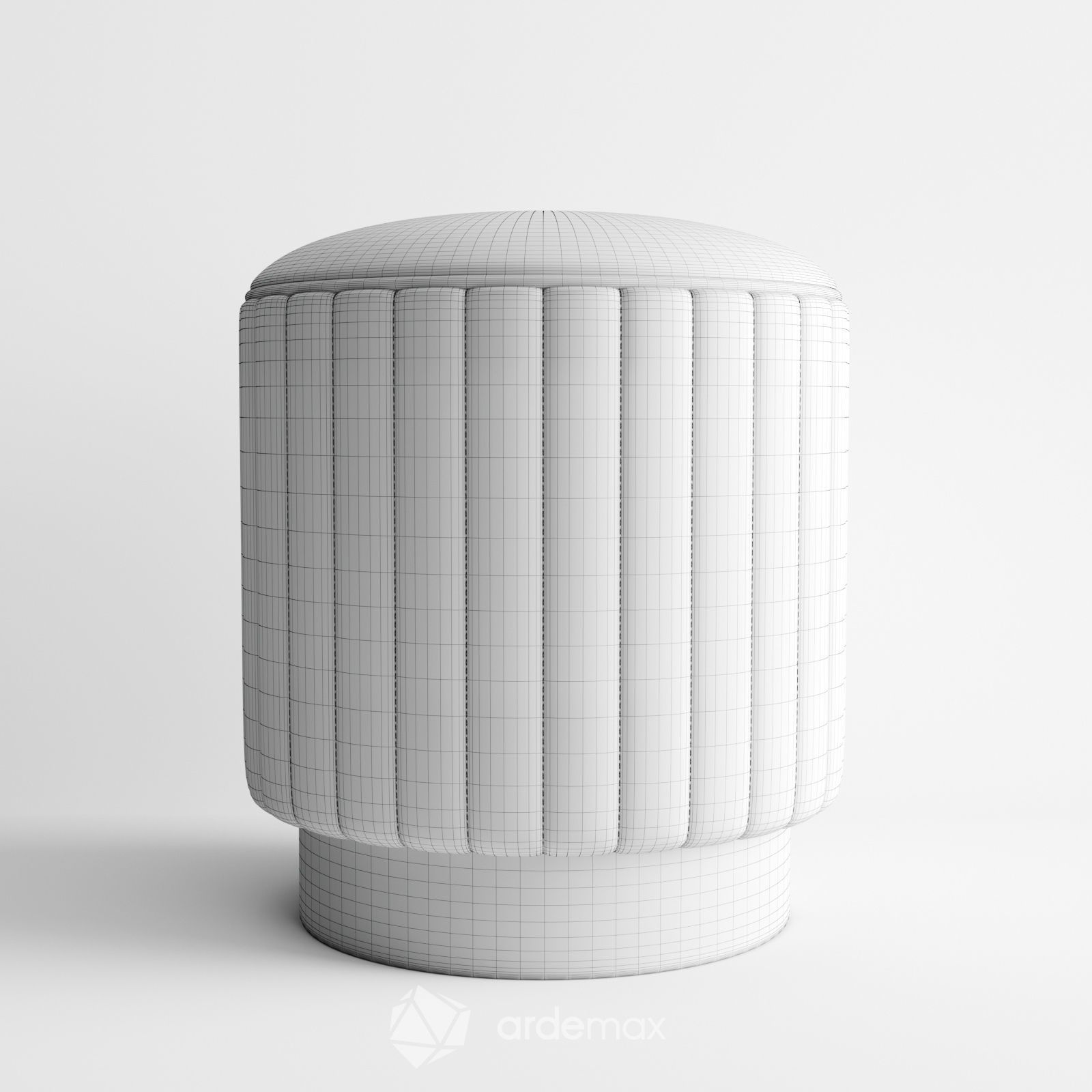 Pouf in three colors 3D model_9