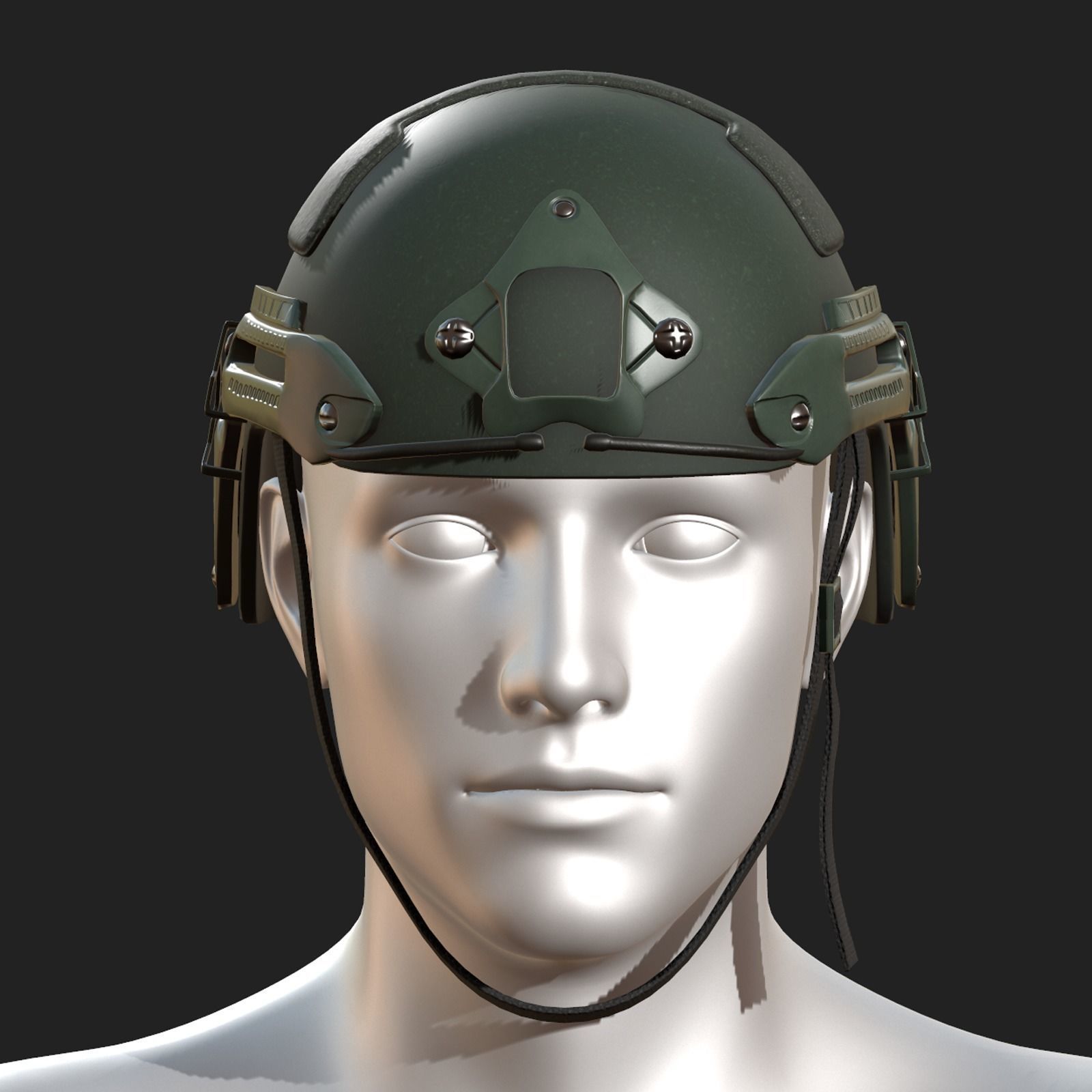 Helmet military combat fantasy  Low-poly 3D model_3