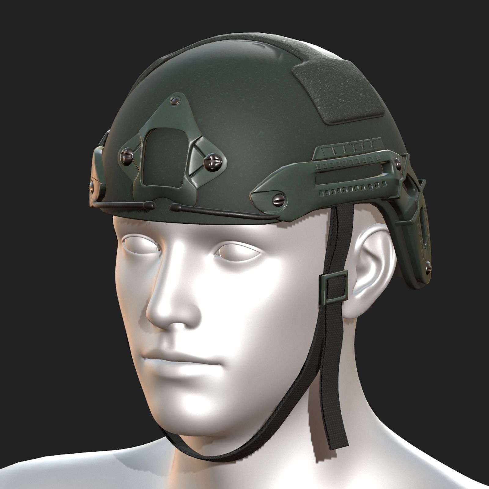 Helmet military combat fantasy  Low-poly 3D model_5