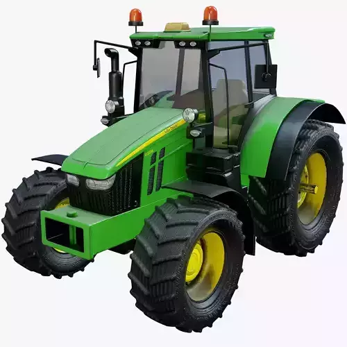 Modern Heavy Agriculture Tractor Low-poly 3D model
