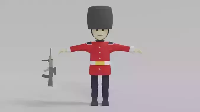 Low Poly Cartoon Queens Guard