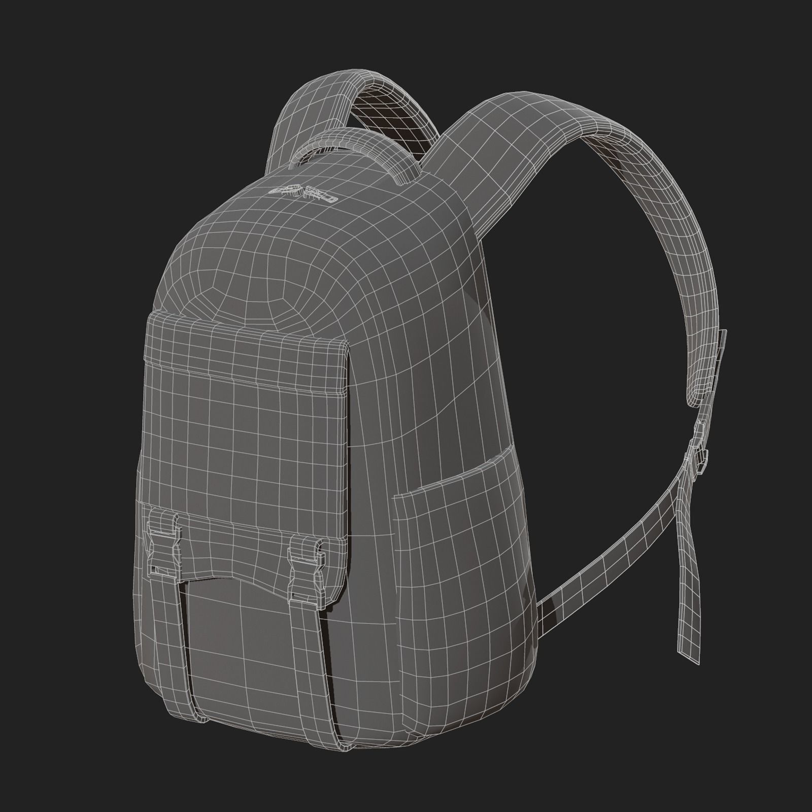 Backpack bag baggage Color  Low-poly 3D model_11