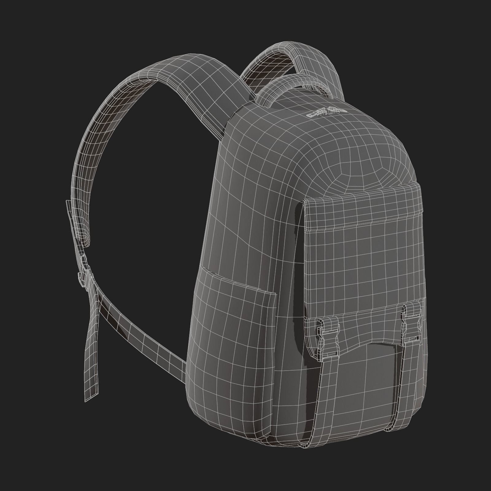Backpack bag baggage Color  Low-poly 3D model_13