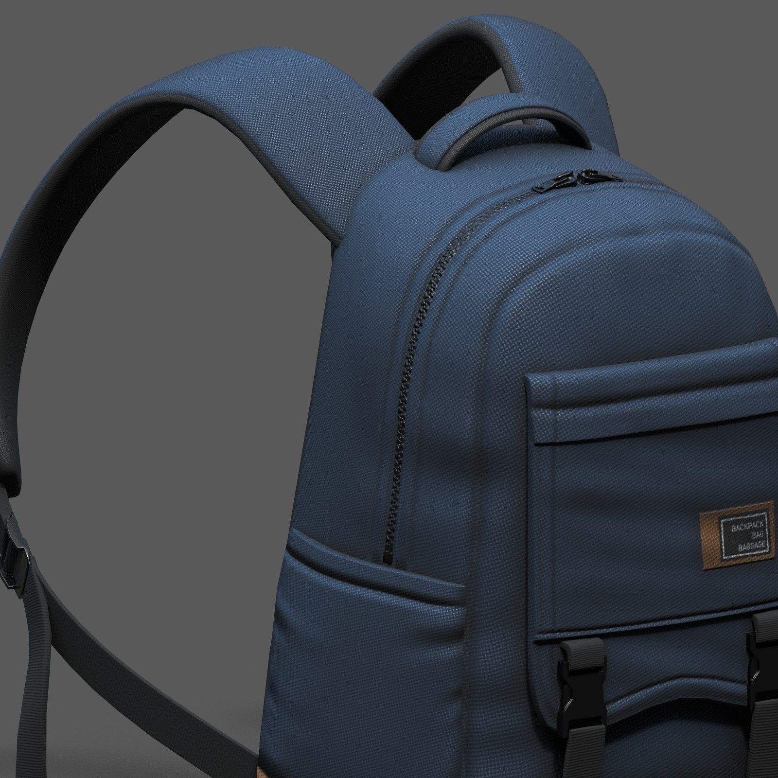 Backpack bag baggage Color  Low-poly 3D model_6