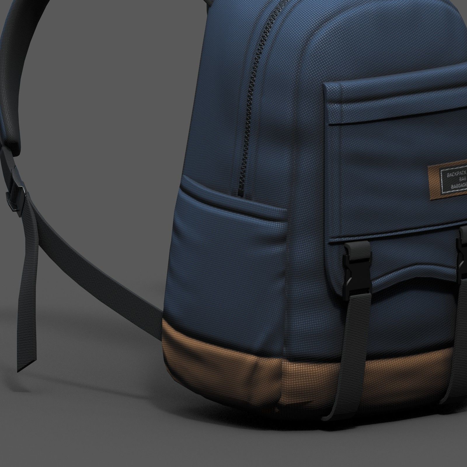 Backpack bag baggage Color  Low-poly 3D model_5