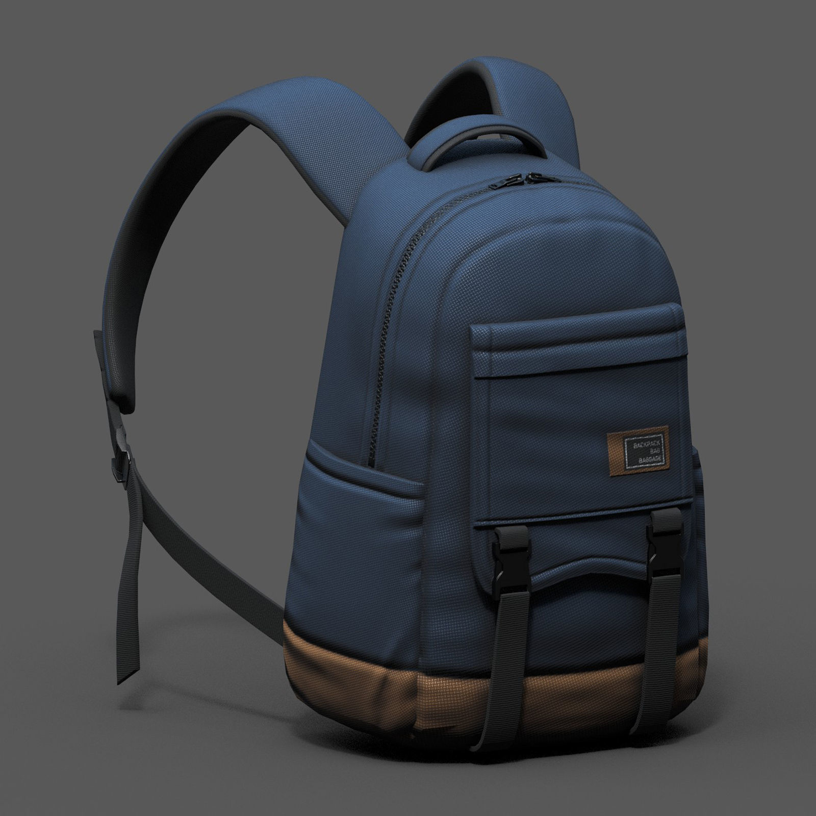 Backpack bag baggage Color  Low-poly 3D model_3