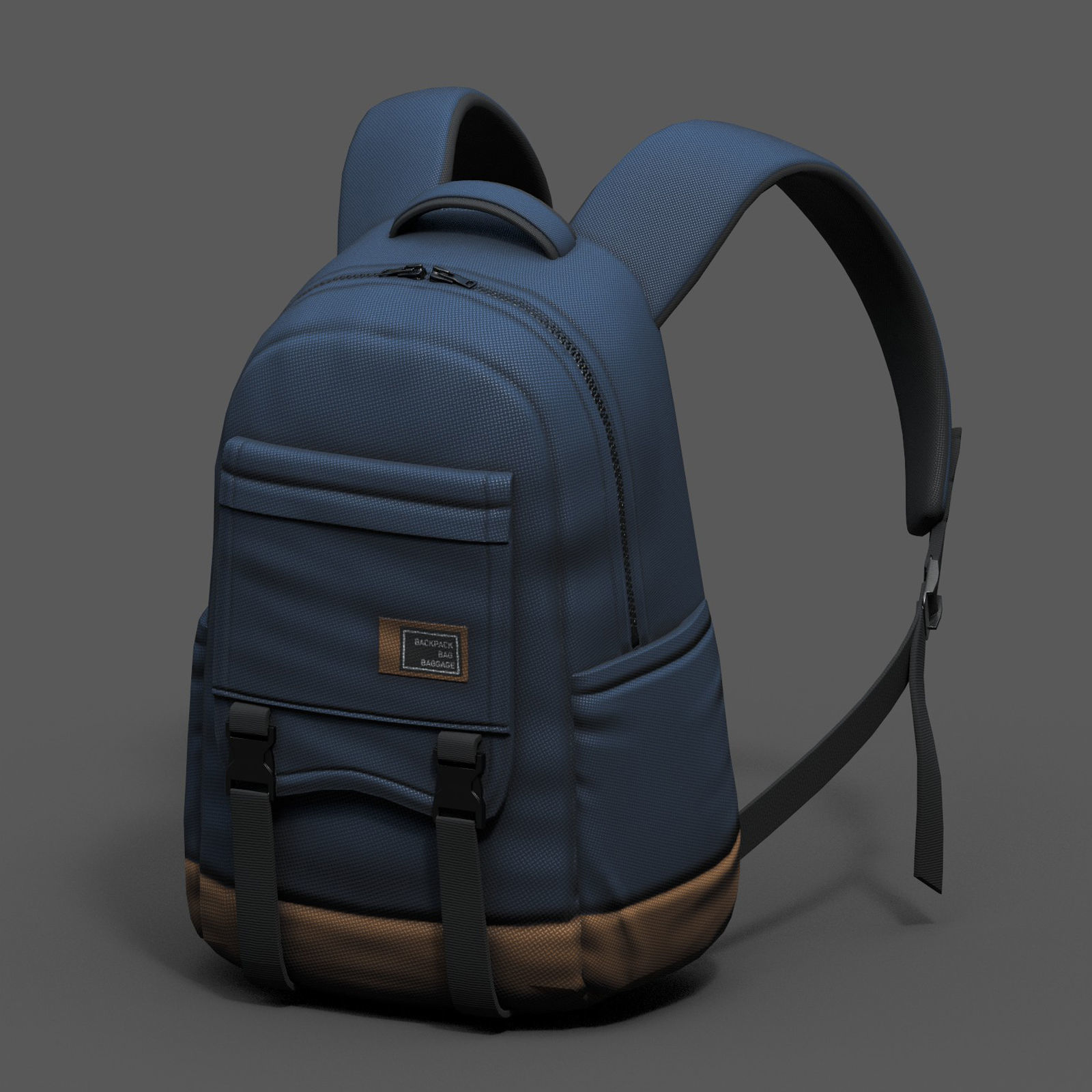 Backpack bag baggage Color  Low-poly 3D model_4