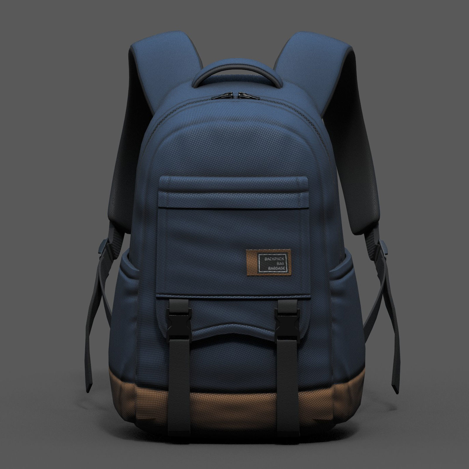 Backpack bag baggage Color  Low-poly 3D model_2