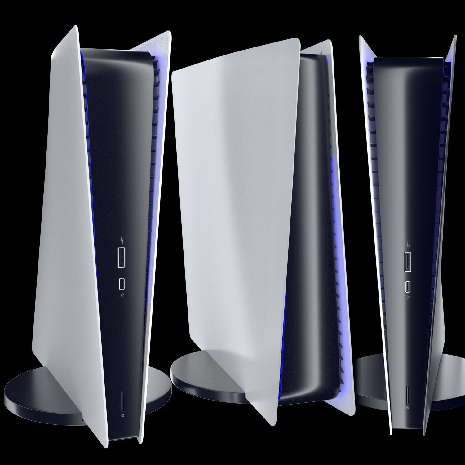 Playstation 5 two consoles side 3D model_2