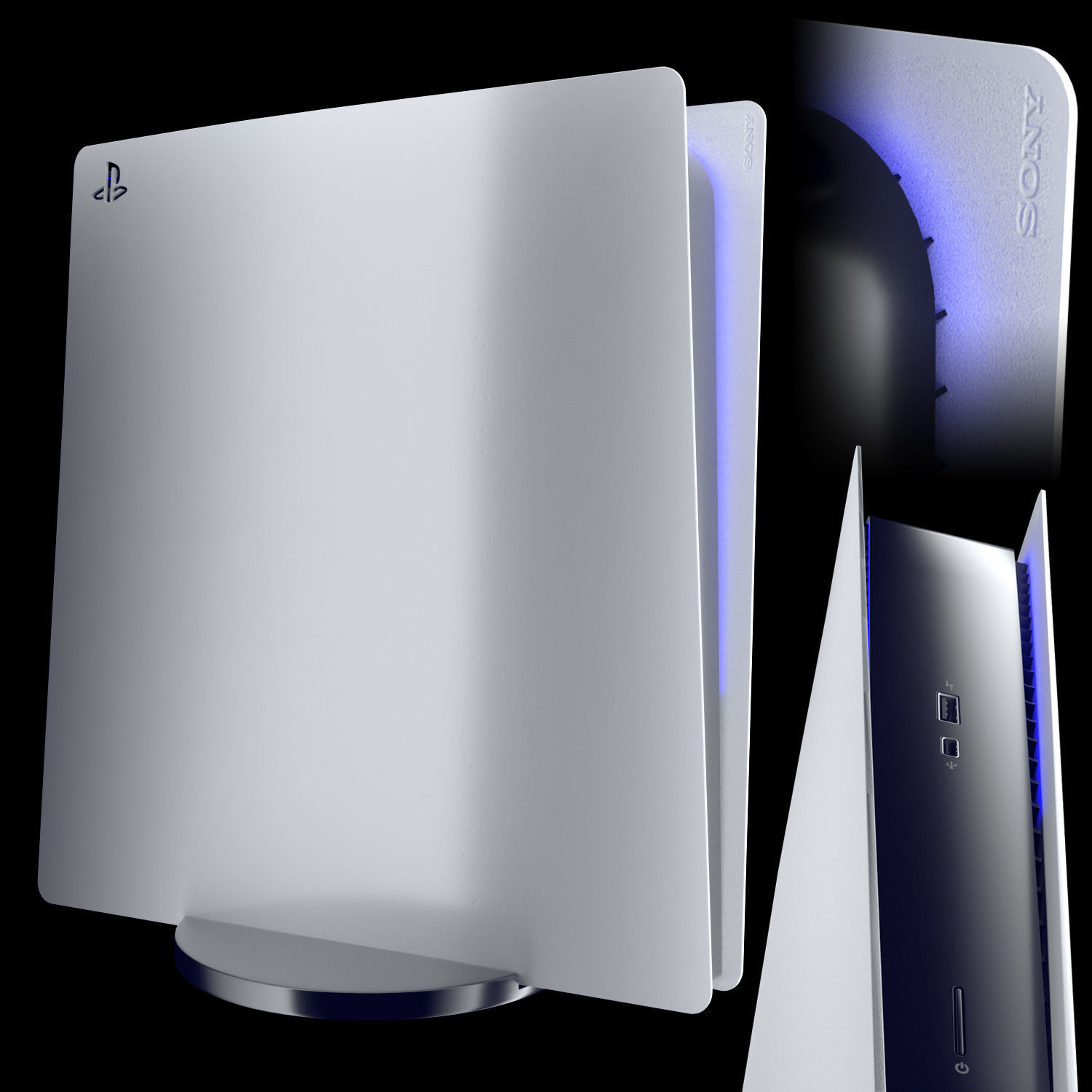 Playstation 5 two consoles side 3D model_1