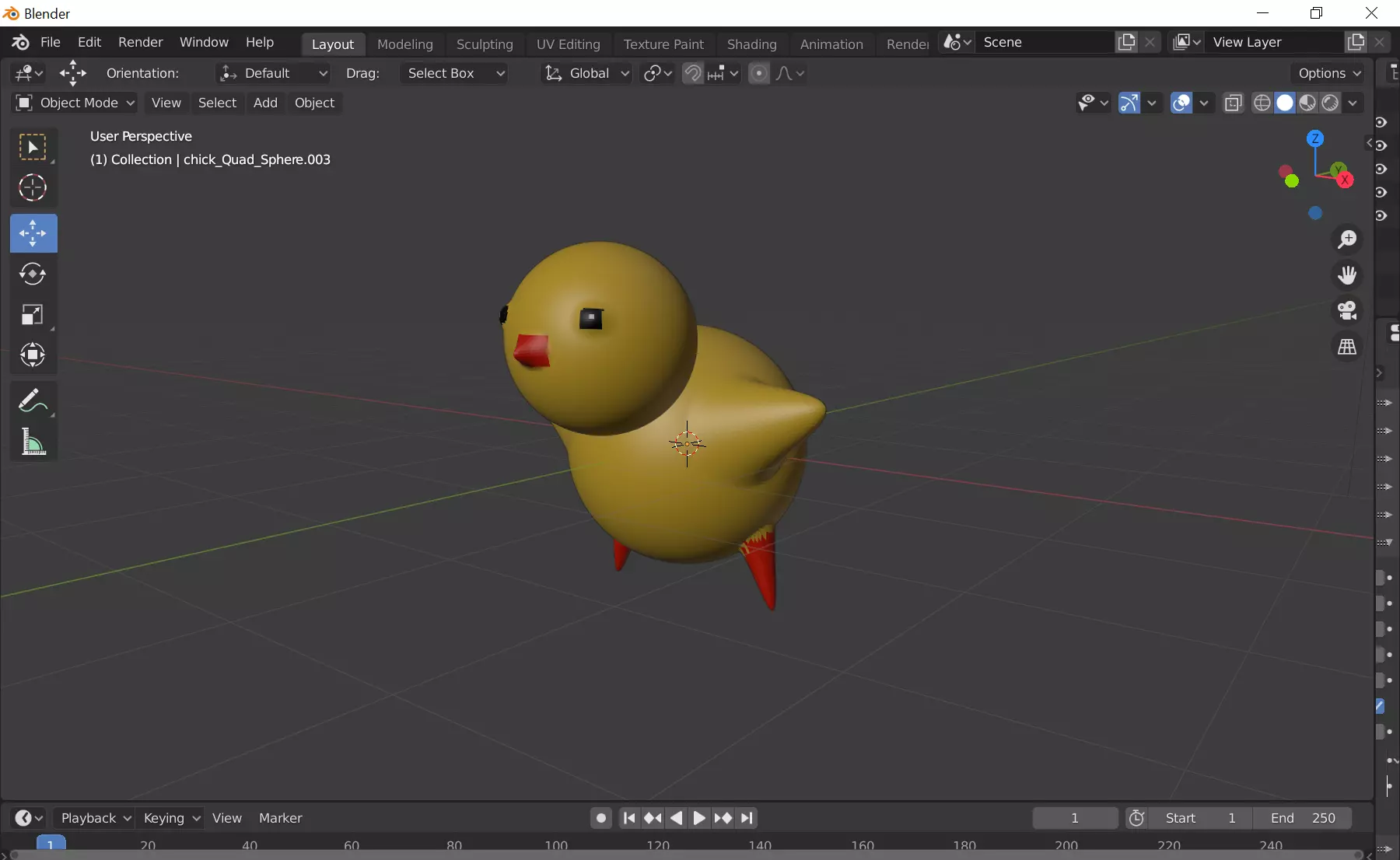 Chick full body Free 3D model_0