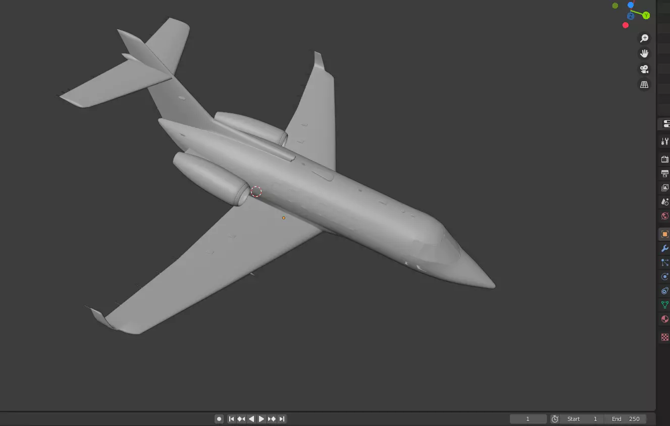 Normal Airplane Design Without Windows Low-poly 3D model_0