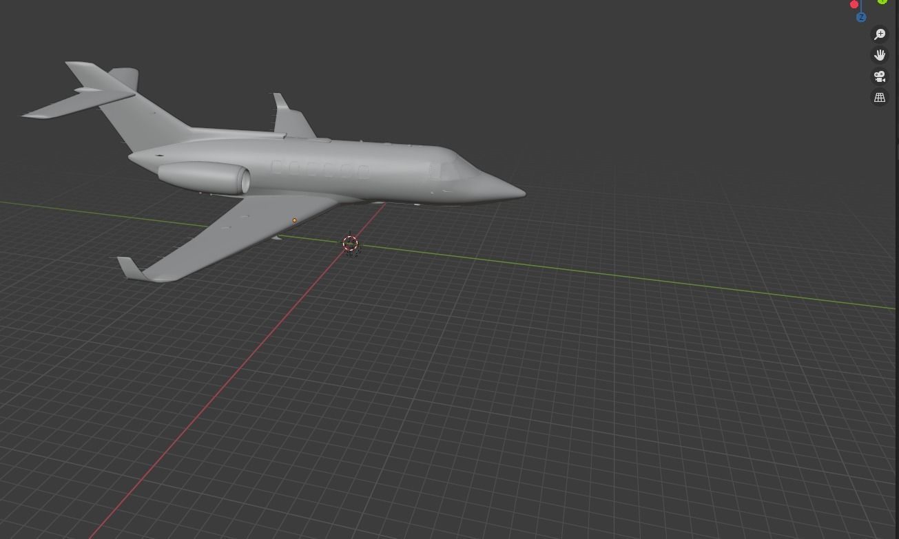 Normal Airplane Design Without Windows Low-poly 3D model_1