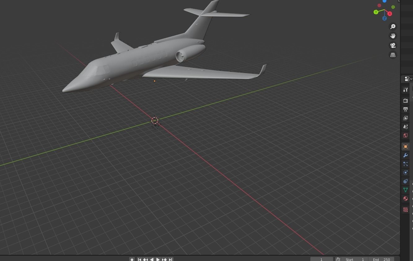Normal Airplane Design Without Windows Low-poly 3D model_2