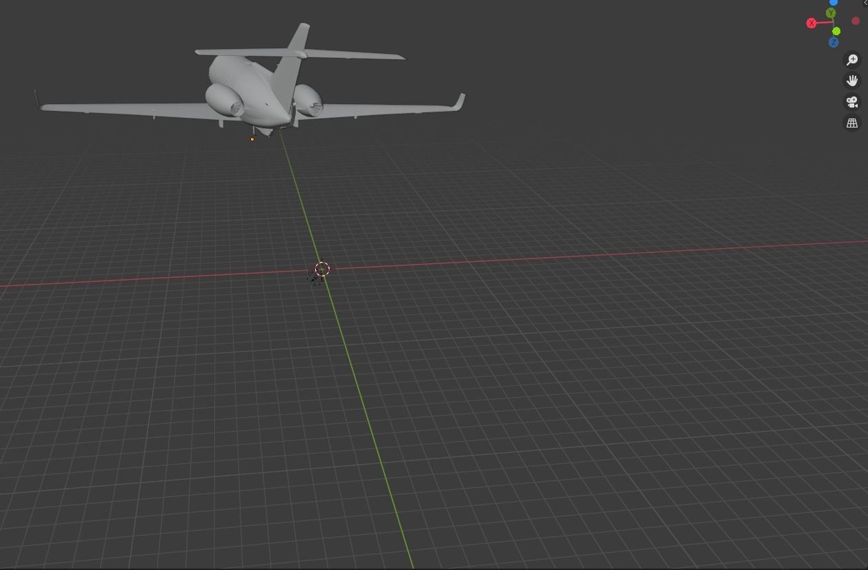 Normal Airplane Design Without Windows Low-poly 3D model_3