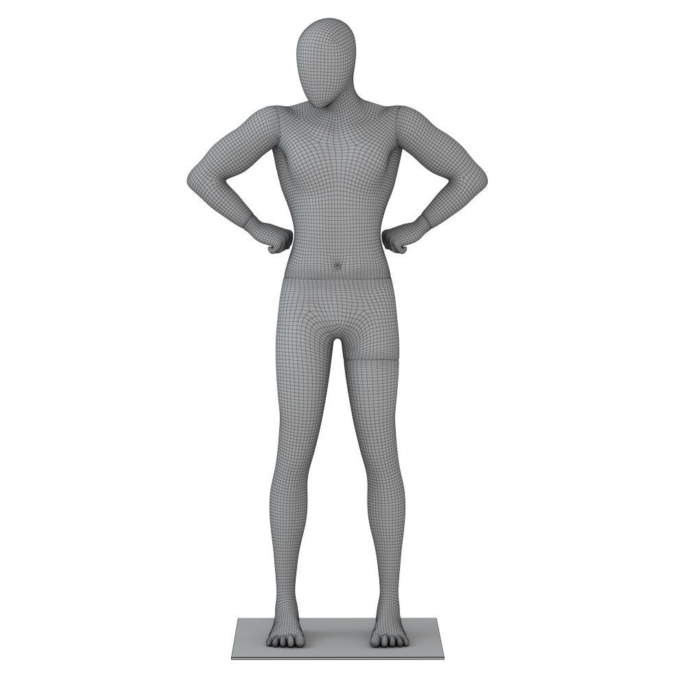 Faceless male mannequin 46 3D model_5