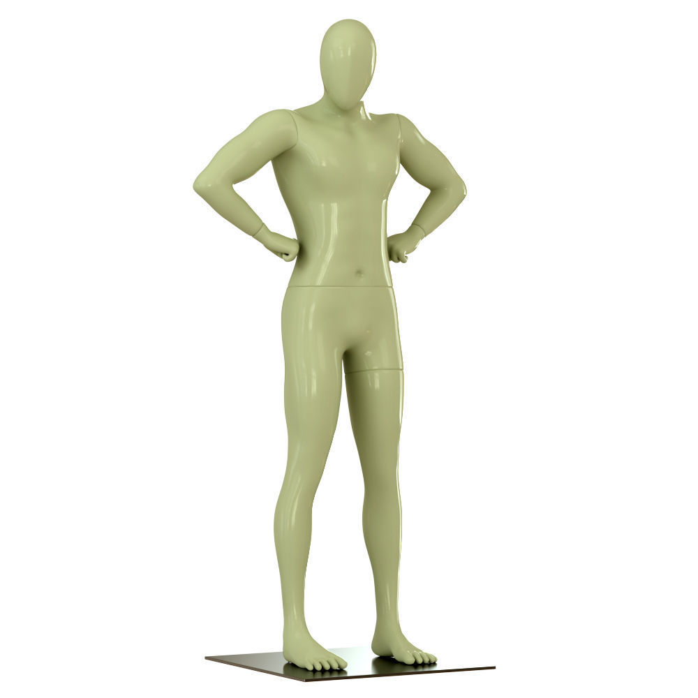 Faceless male mannequin 46 3D model_1