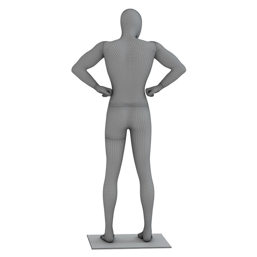 Faceless male mannequin 46 3D model_4