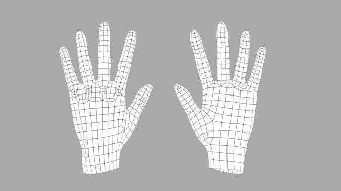 Hand lowpoly pair of hands Free low-poly 3D model
