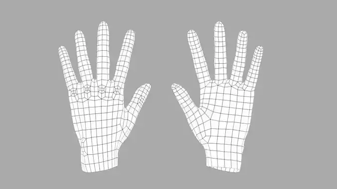 Hand lowpoly pair of hands Free low-poly 3D model