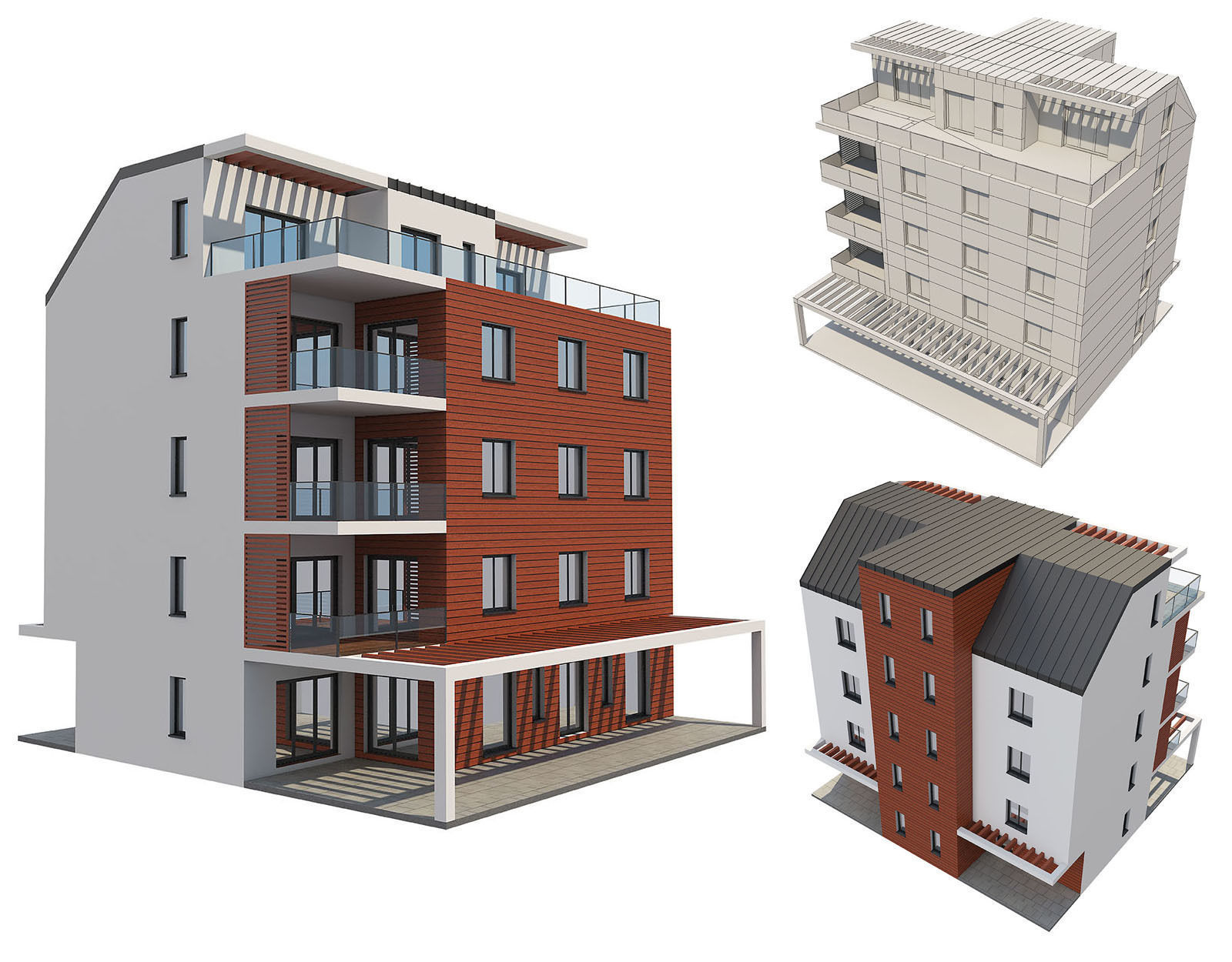 Apartment House 1 3D model_1