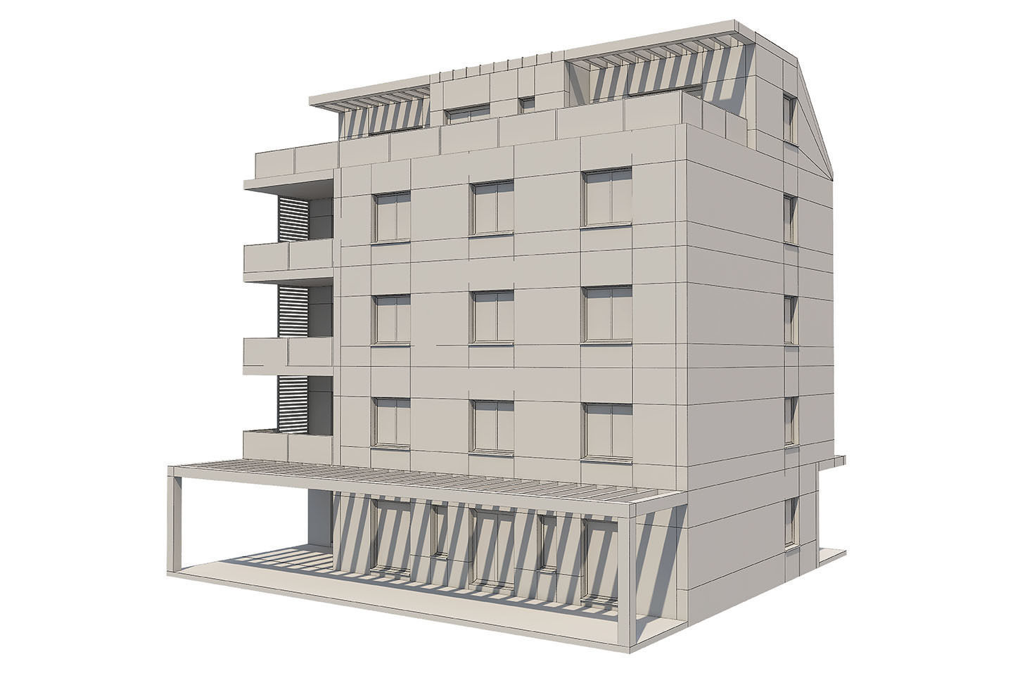 Apartment House 1 3D model_2