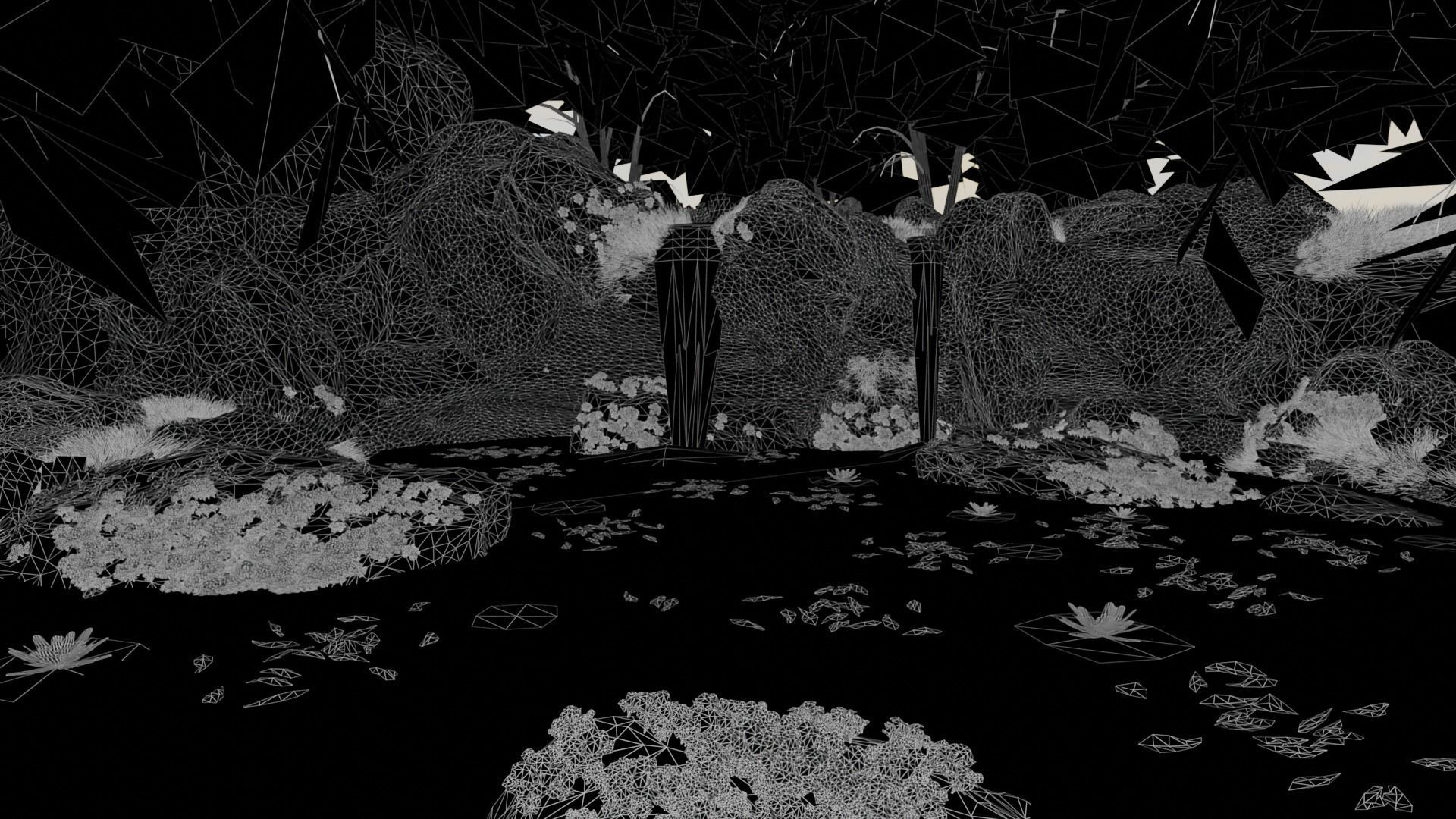 Waterfall Scene 3D model_8