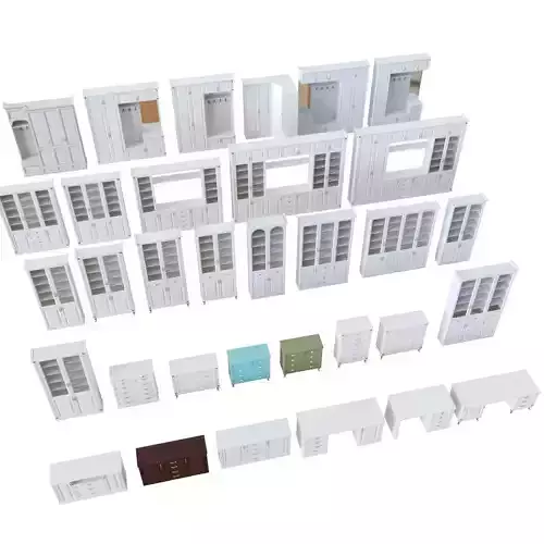 Furniture set wardrobe with doors and drawers