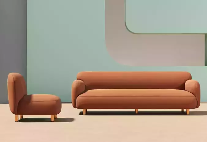 Modern Living Room 304 3D model