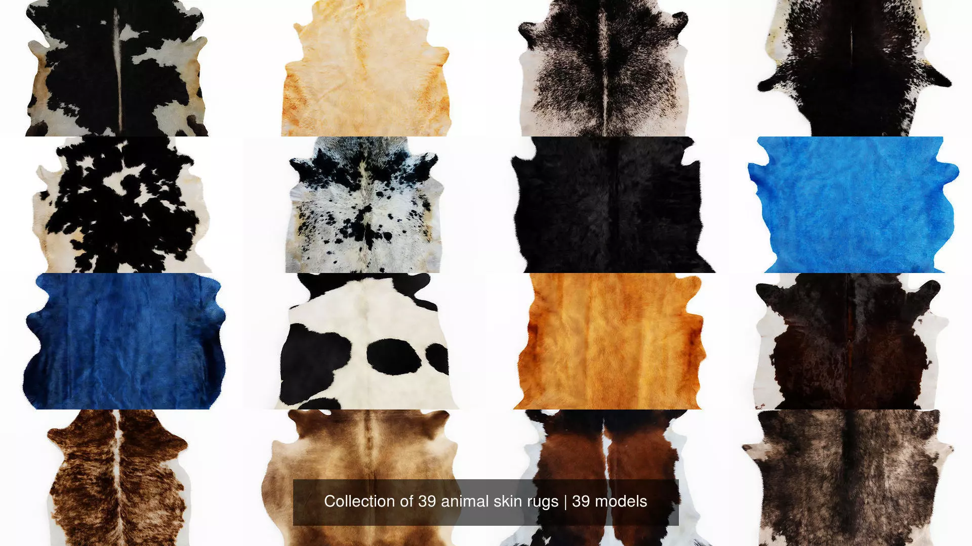 Collection of 39 animal skin rugs _0