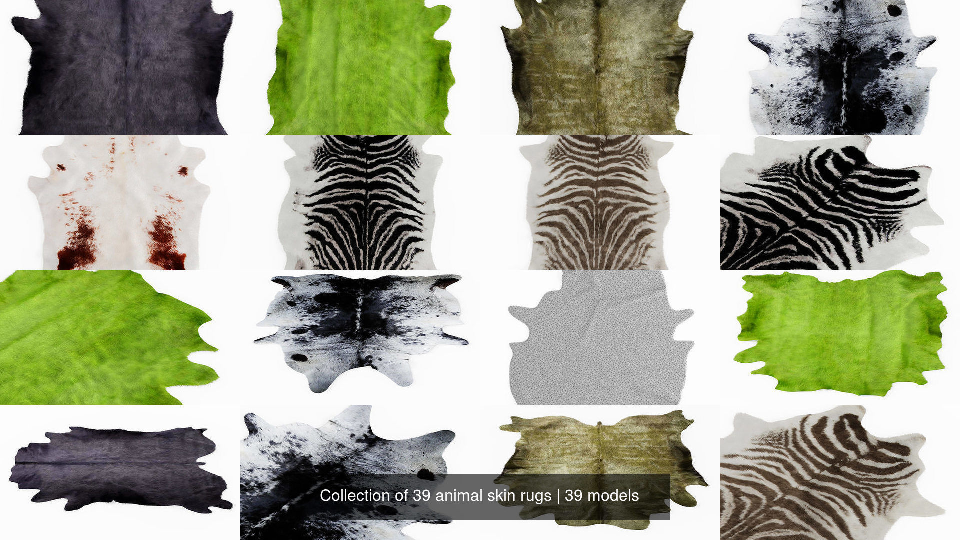 Collection of 39 animal skin rugs _4