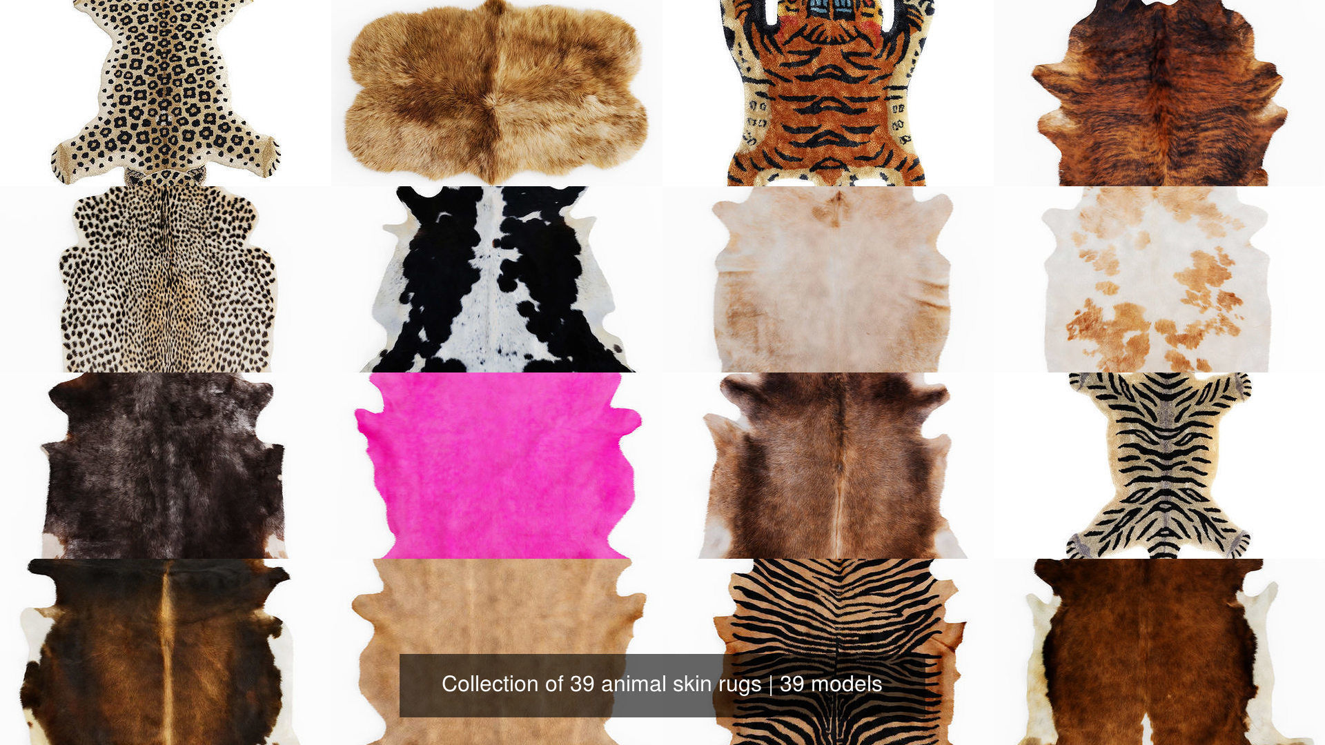 Collection of 39 animal skin rugs _2