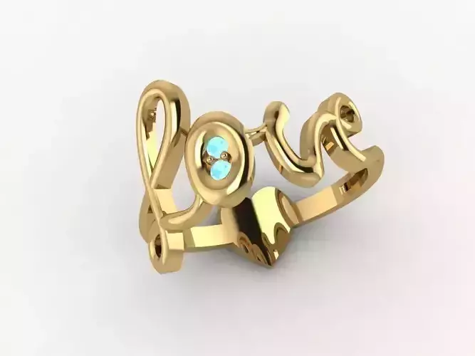 Love Stones Ring 3D print model
