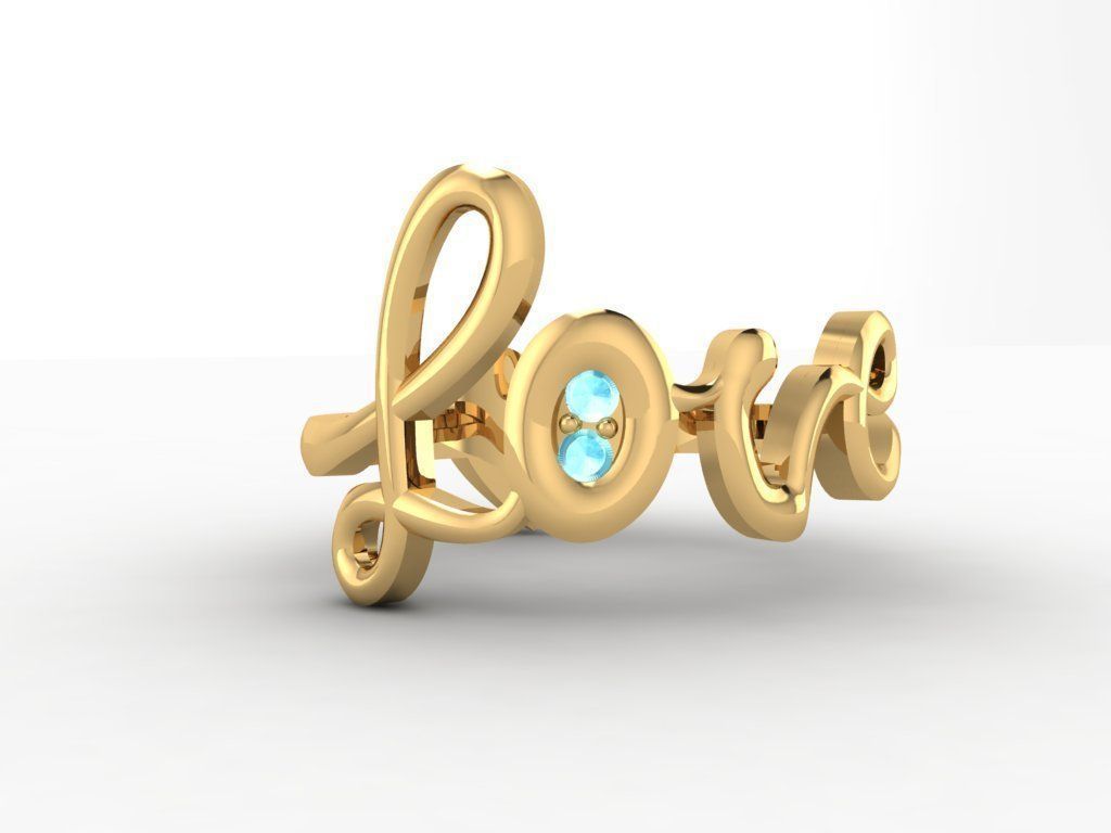 Love Stones Ring 3D print model_7