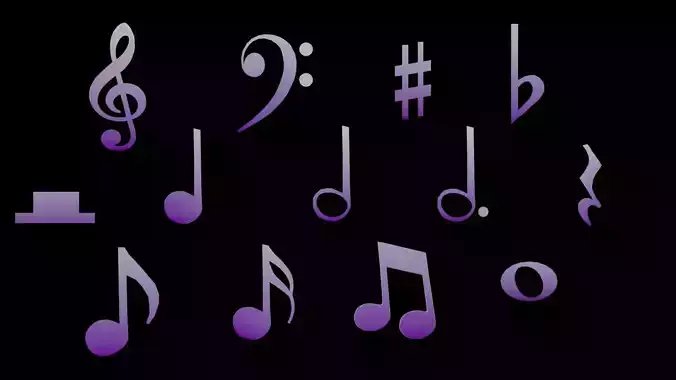 Music Notes Free 3D model