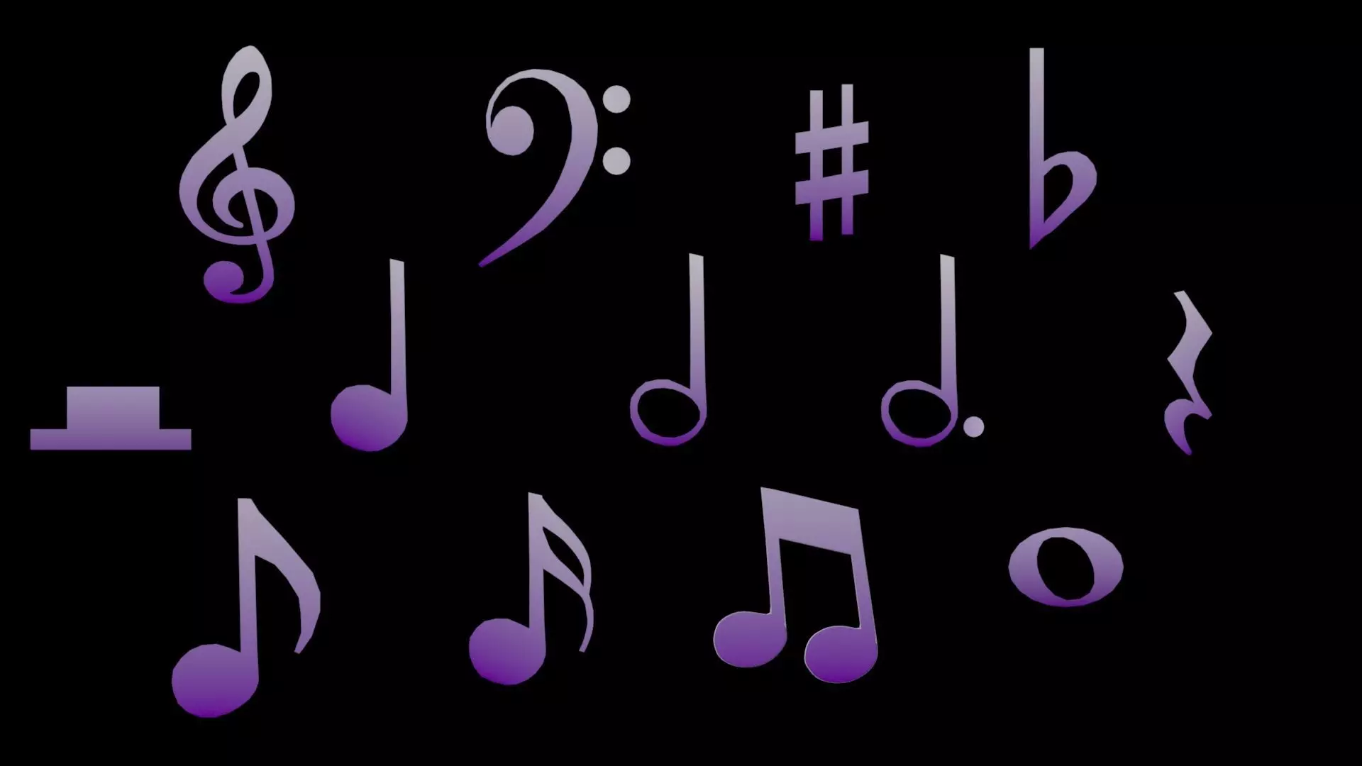 Music Notes Free 3D model