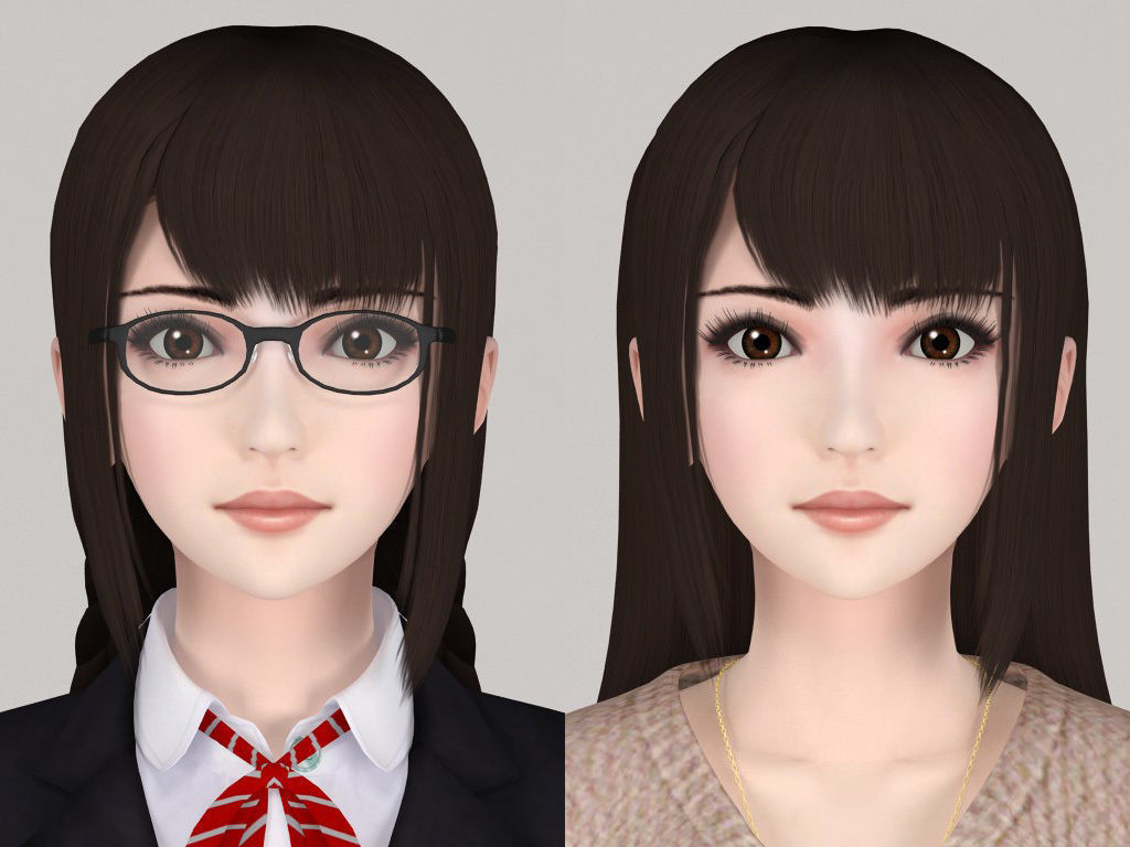 T pose nonrigged model of Aoi with various outfit  3D model_1