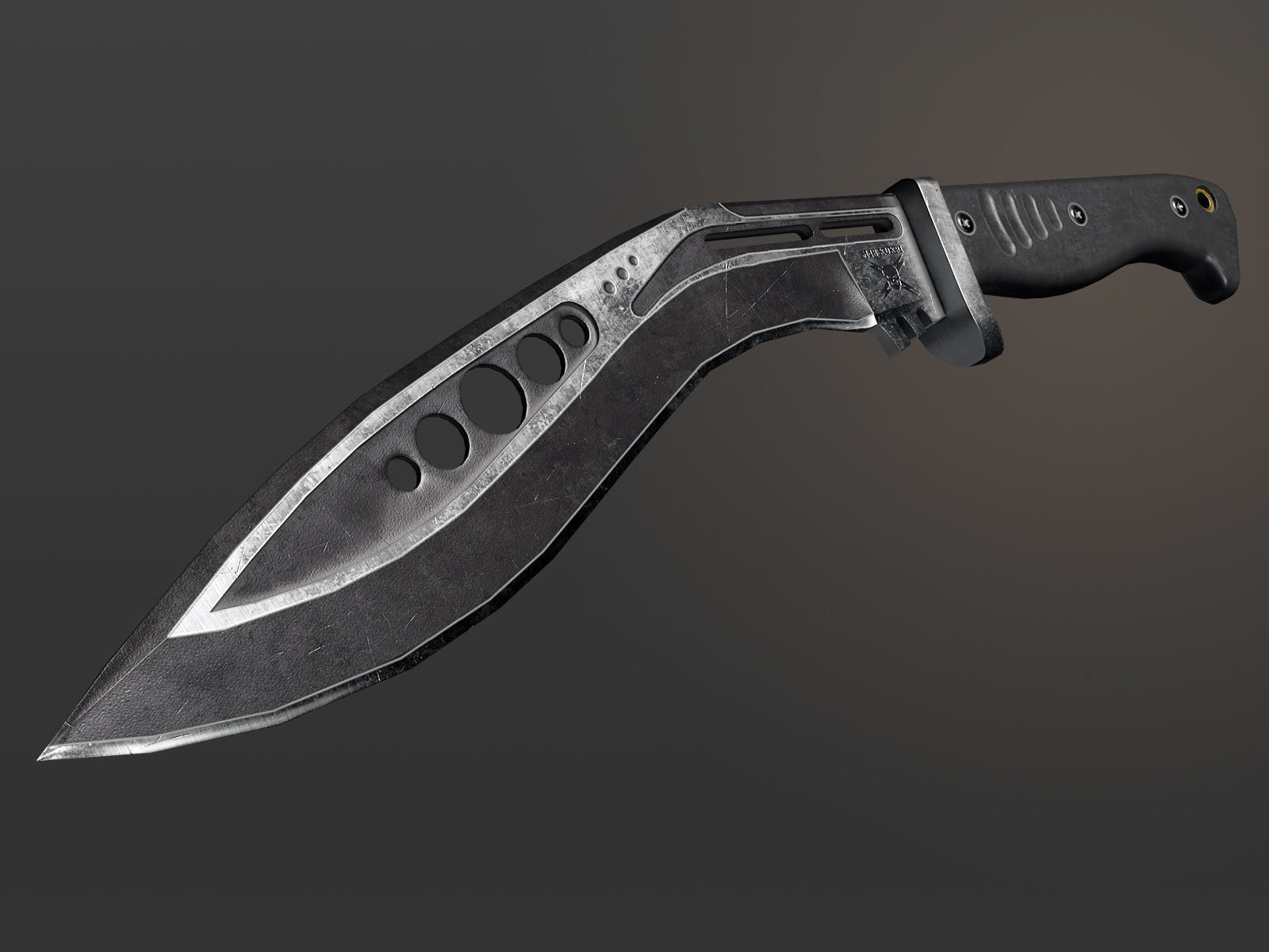 M48 Kukri Knife Low-poly 3D model_6