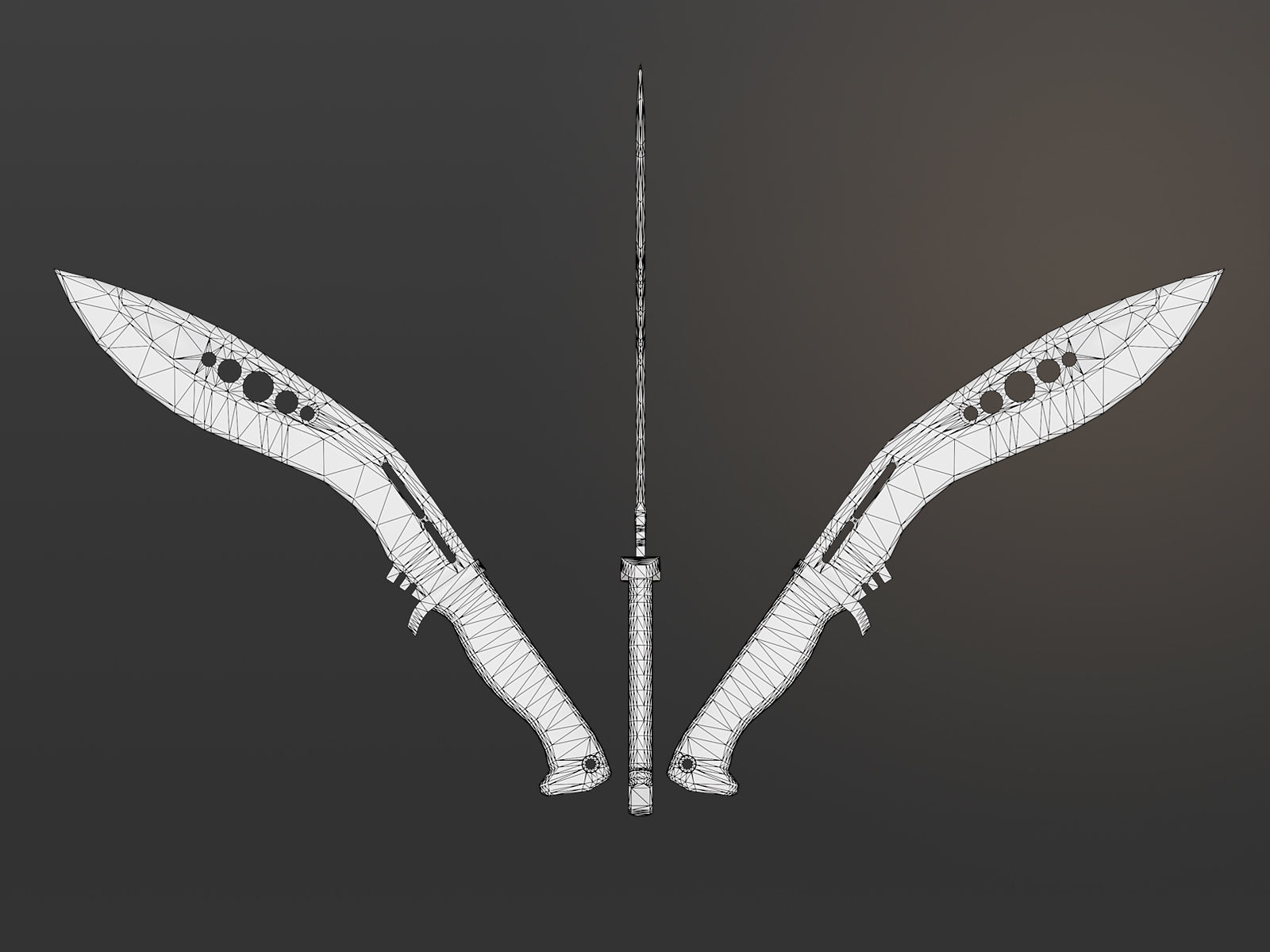 M48 Kukri Knife Low-poly 3D model_12