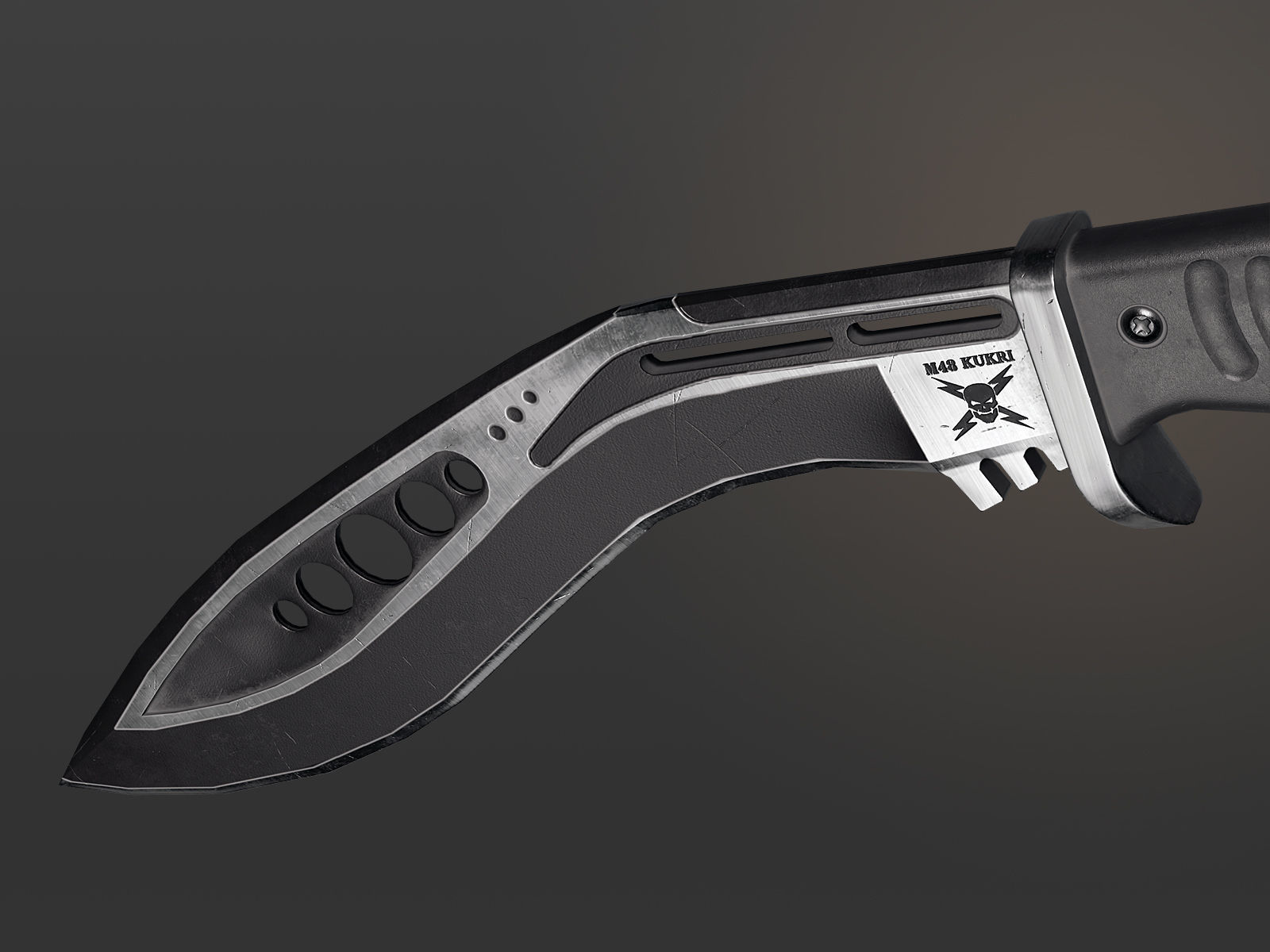 M48 Kukri Knife Low-poly 3D model_5