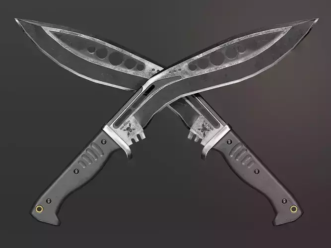 M48 Kukri Knife Low-poly 3D model