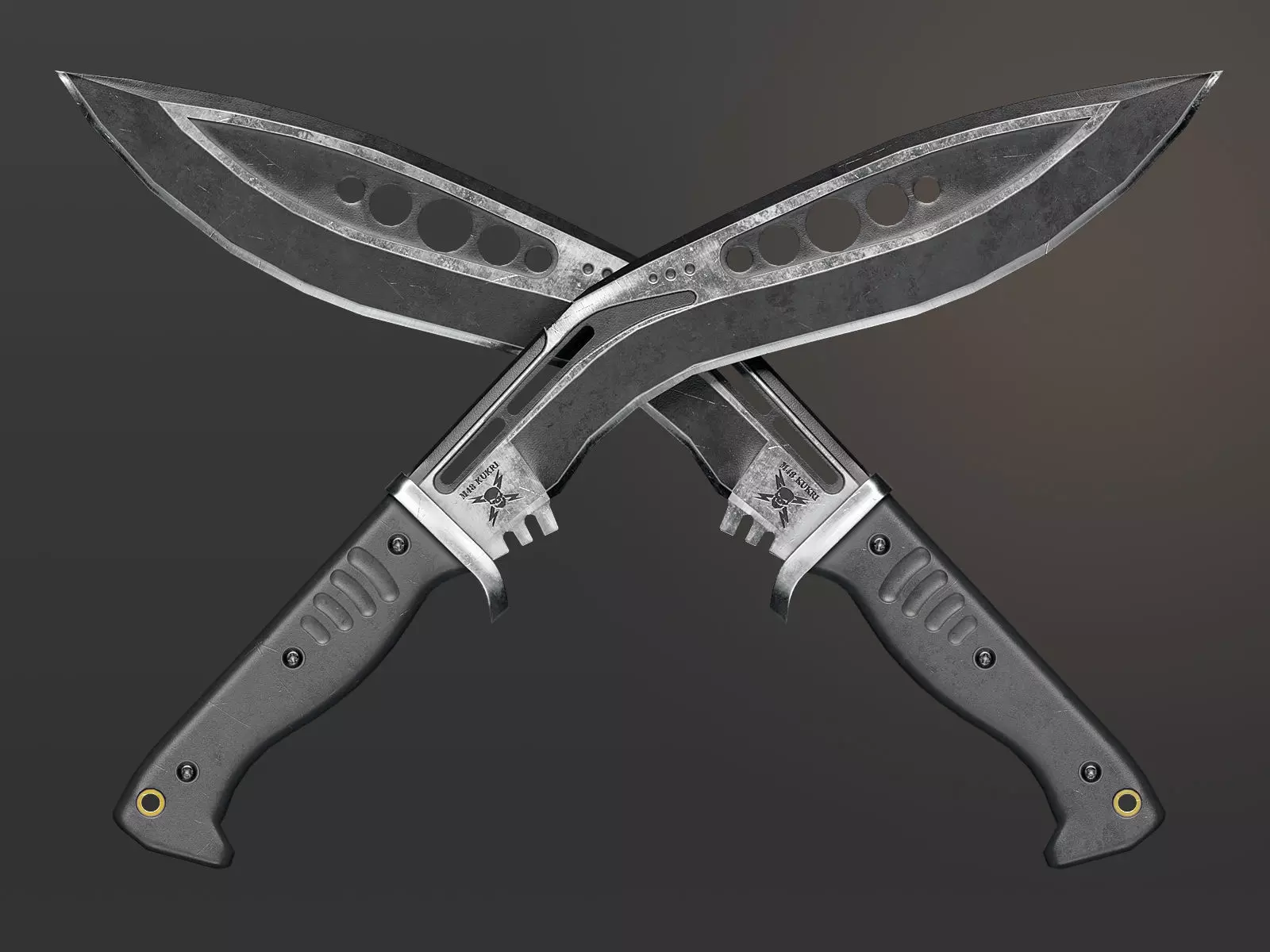 M48 Kukri Knife Low-poly 3D model_0