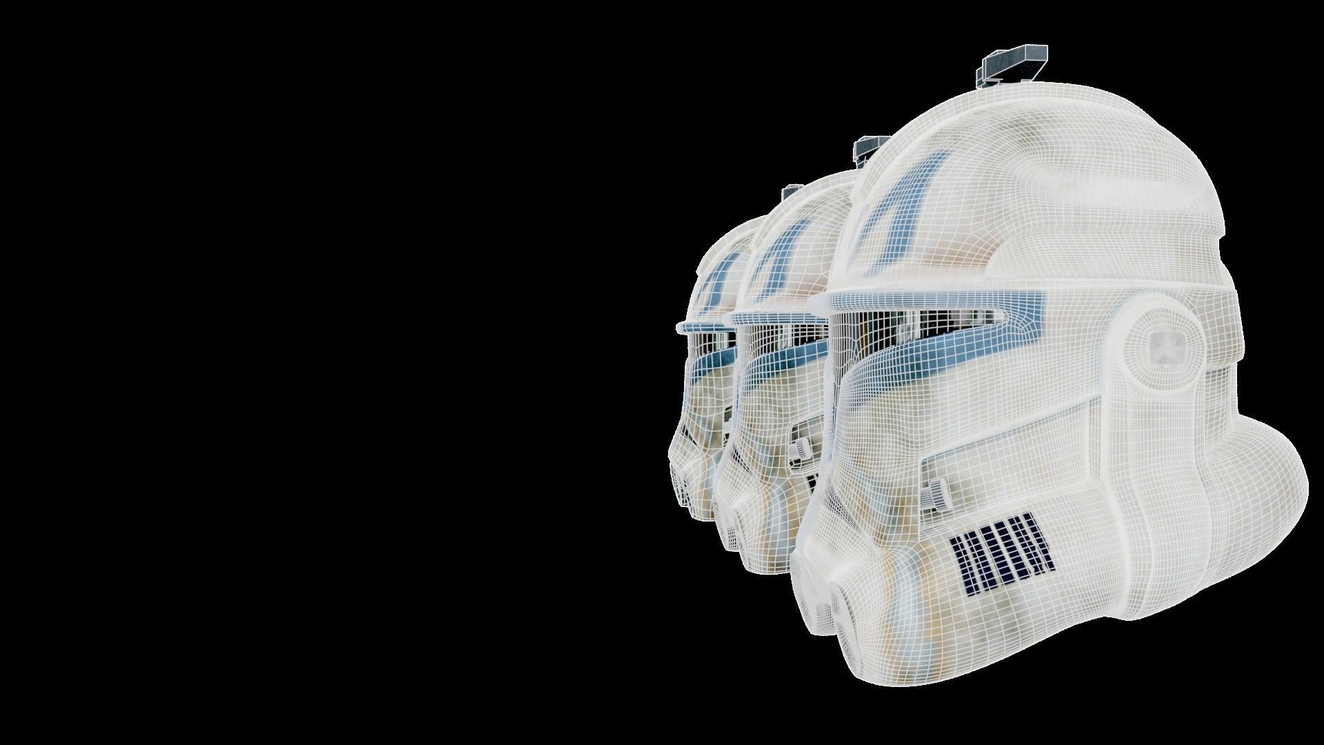 Captain Rex Helmet Low-poly 3D model_3