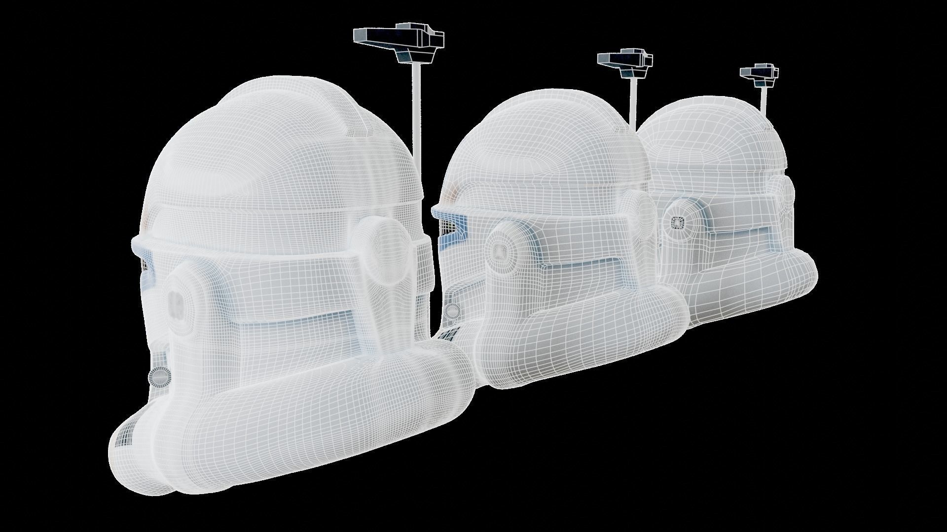 Captain Rex Helmet Low-poly 3D model_9