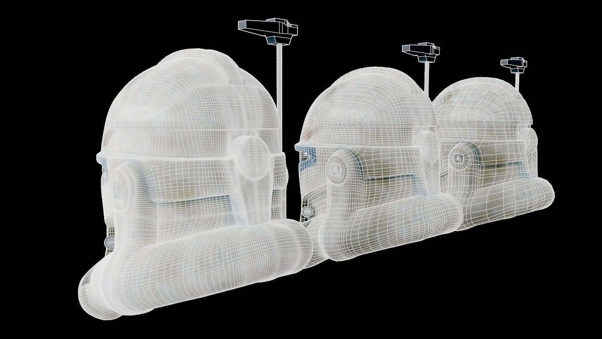 Captain Rex Helmet Low-poly 3D model_5