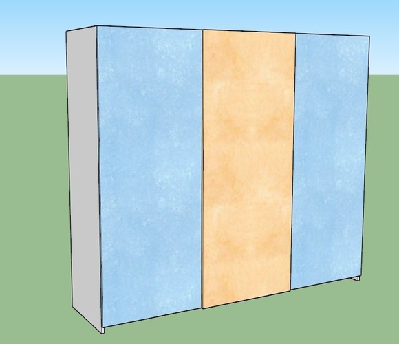 Sliding Wardrobe Aria Free low-poly 3D model