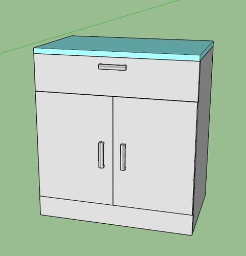Multipurpose Cabinet with vibrant cyan top