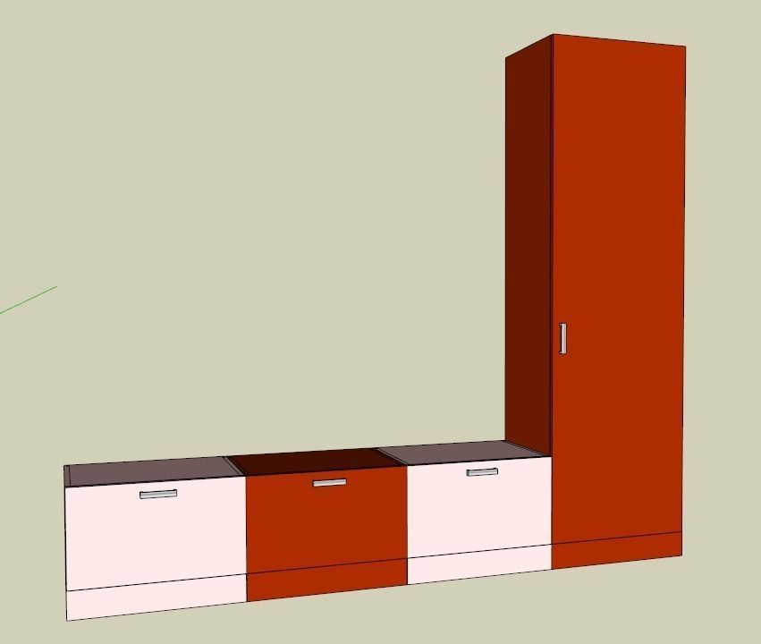 Shoe rack with sitting for foyer Free low-poly 3D model