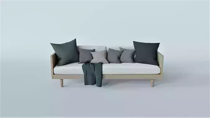 Sofa 3D-Model with pillows