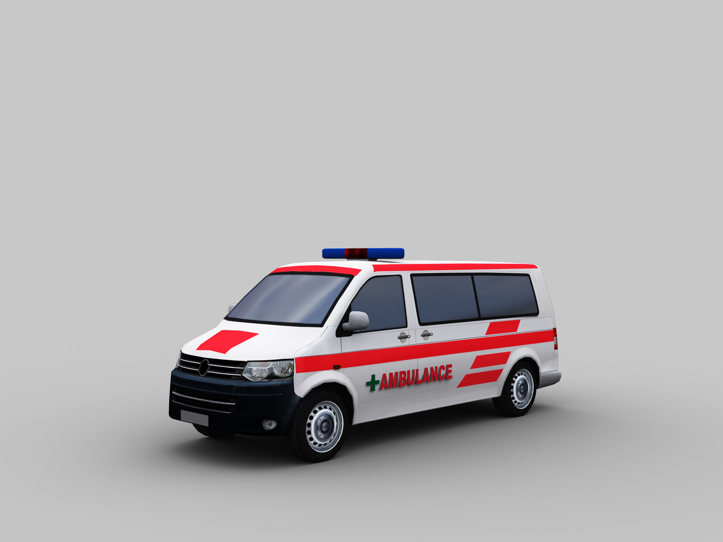 Ambulance Lowpoly volkswagen Low-poly 3D model_4